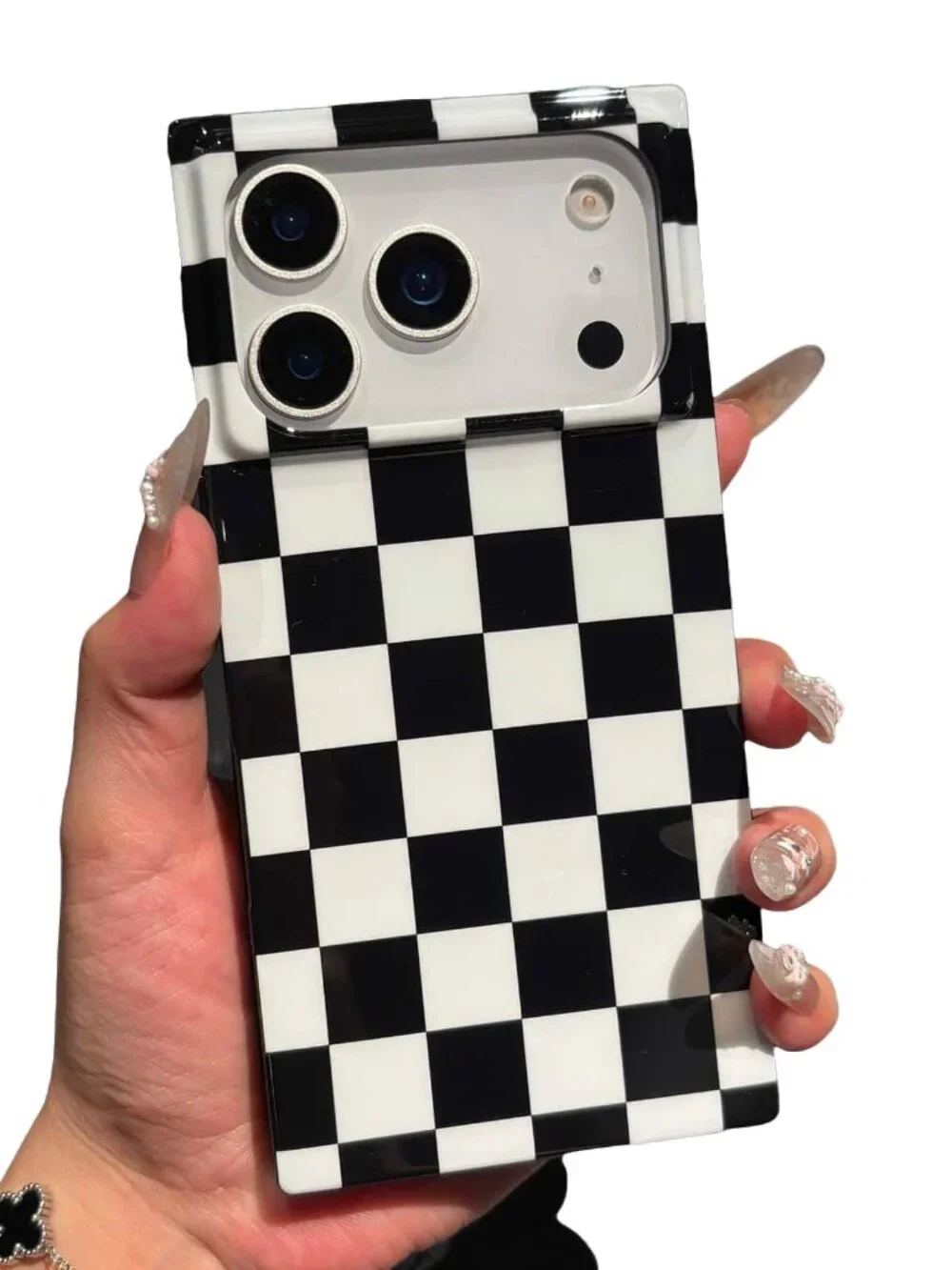 Checkered Strong Magnetic Case for iPhone 17 Pro Compatible with MagSafe